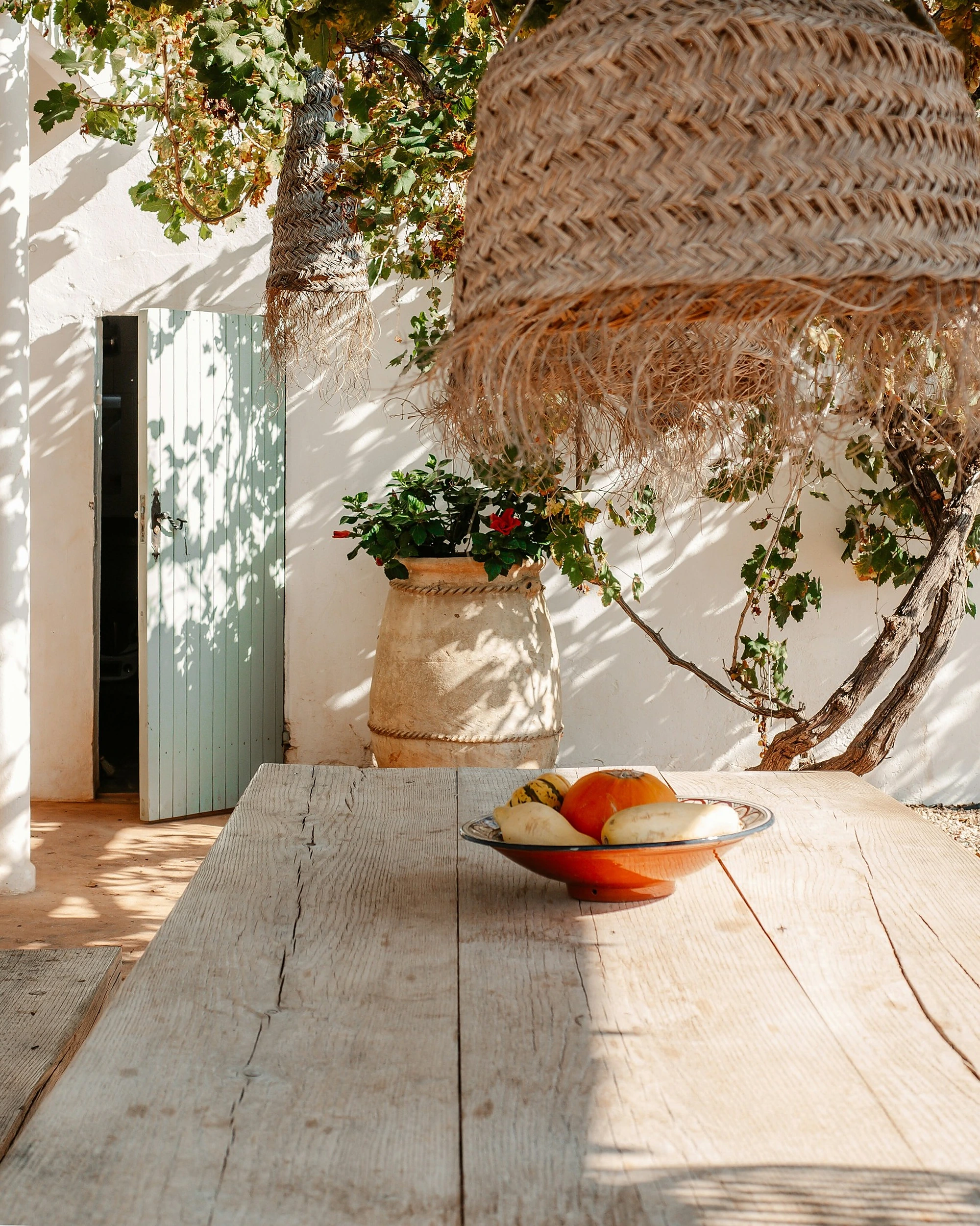 warm sunlit mediterranean table